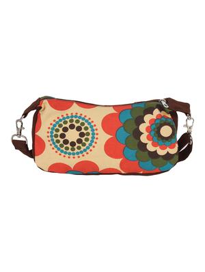 brown,multi-colored canvas sling bag - 10008113 - Standard Image - 2