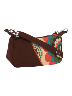 brown,multi-colored canvas sling bag - 10008113 - Standard Image - 5