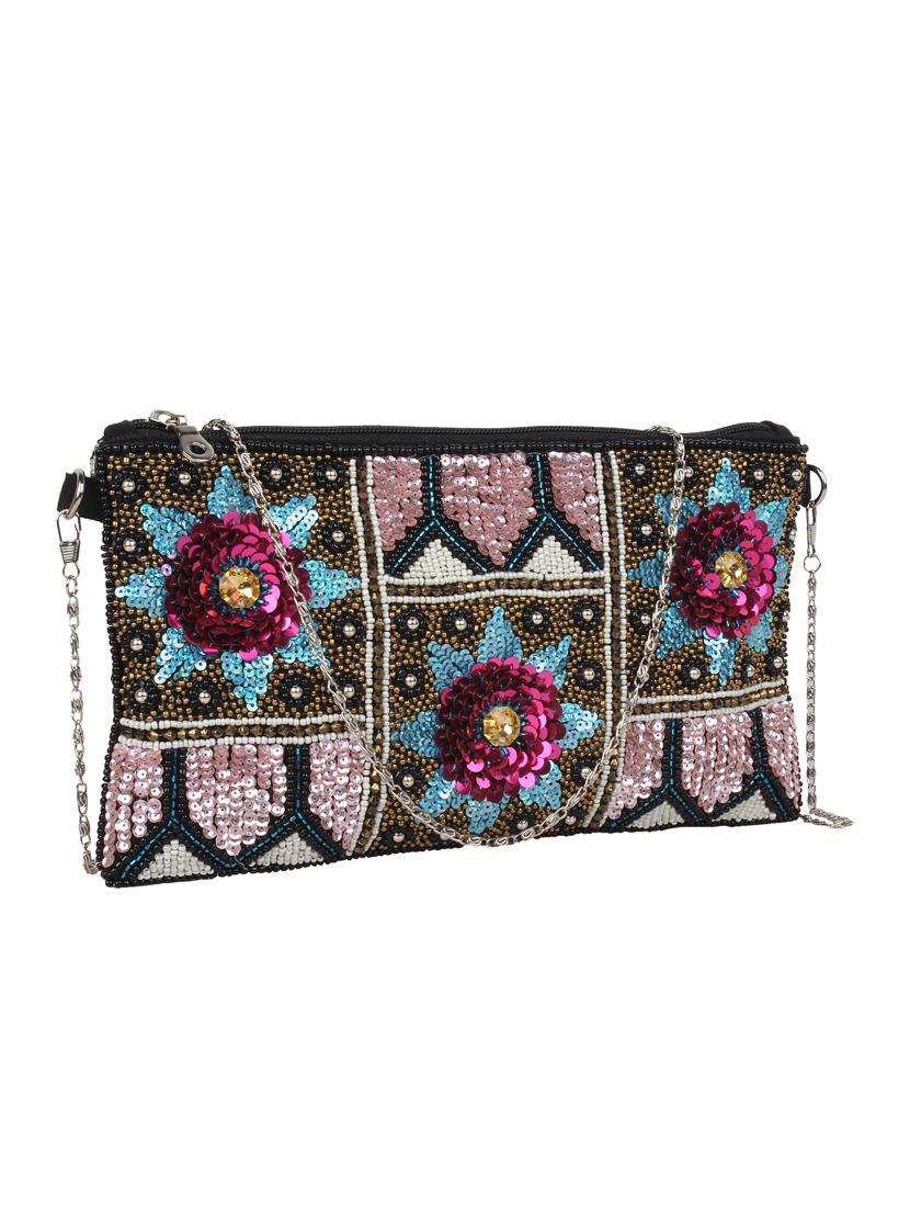 multi-colored sequin & bead clutch - 10008228 - Zoom Image - 5