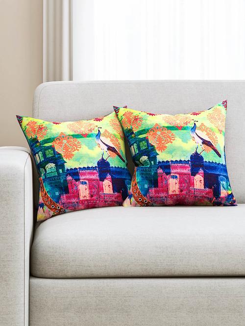 sej abstract multicolor hd digital premium 16 by 16 inch cushion cover (set of 2)(sbccdp0092p) - 10014047 - Standard Image - 1