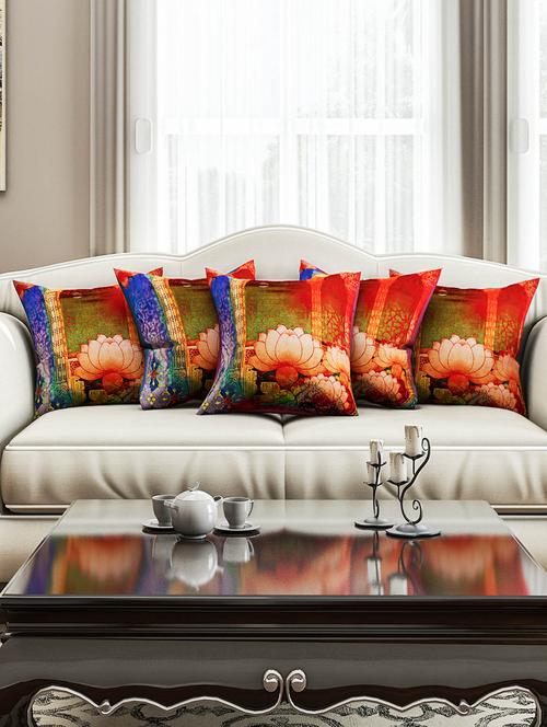 sej abstract multicolor hd digital premium 16 by 16 inch cushion cover (set of 5)(sbccdp0105p) - 10014051 - Standard Image - 1