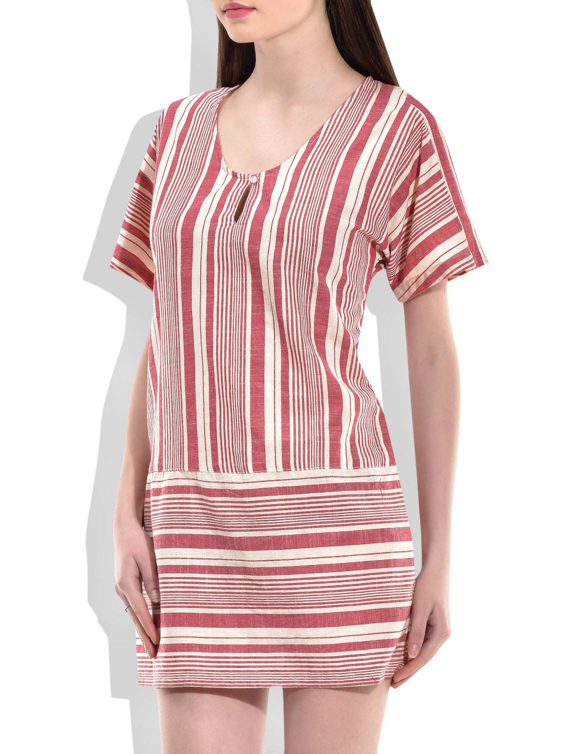 red,cream cotton dress - 10016526 - Zoom Image - 2