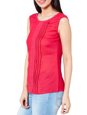 the vanca coral pleated top with lace detail - 10016765 - Standard Image - 2