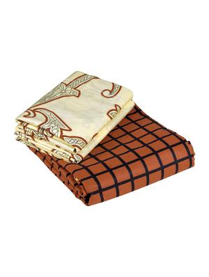 multicolored 100% cotton double bedsheet with 2 pillow covers - 1001721 - Standard Image - 5