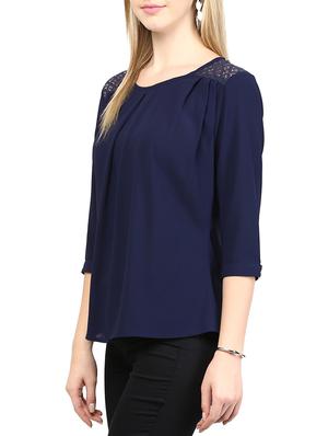 lace paneled pleat detail top - 10023108 - Standard Image - 2