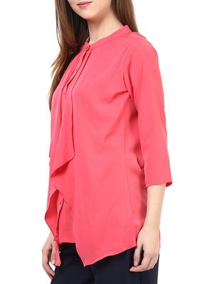 pink poly crepe layered top - 10023133 - Standard Image - 2