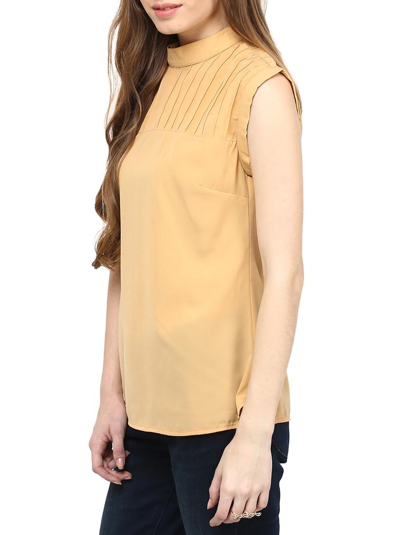 pintucked mock neck top - 10023153 - Zoom Image - 2