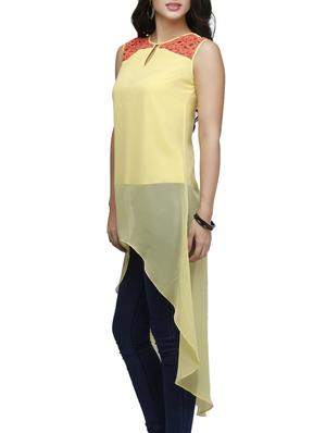 yellow georgette tunic - 10039912 - Standard Image - 2