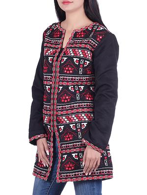 black cotton summer jacket - 10041273 - Standard Image - 2