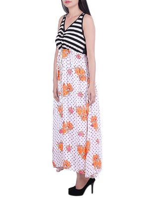 white,black rayon dress - 10041303 - Standard Image - 2