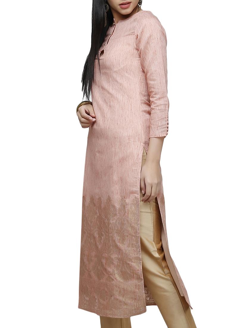 chanderi straight kurta - 10048816 - Zoom Image - 2