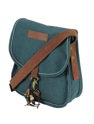 teal blue canvas regular sling bag - 10050749 - Standard Image - 5