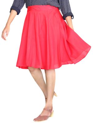 red viscose skirts - 10064672 - Standard Image - 2