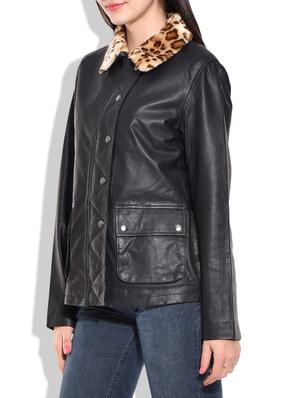 black color leather jacket - 10072785 - Standard Image - 2