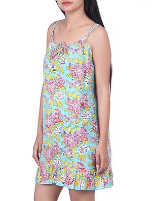 aqua cotton dress - 10077337 - Standard Image - 2