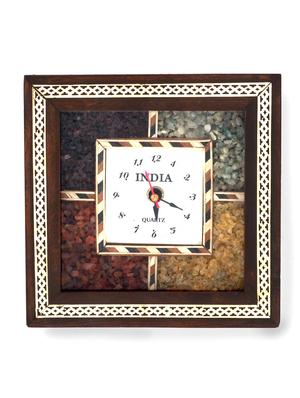 antique handcrafted gemstone wooden wall clock - 10084185 - Standard Image - 2