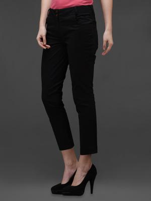 black cotton lycra trouser - 1008621 - Standard Image - 2