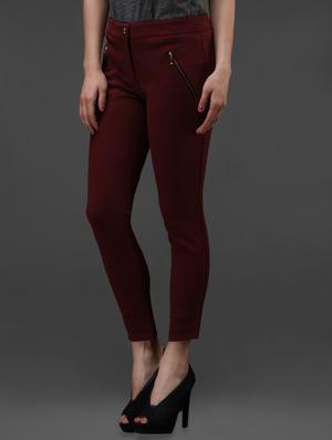 wine cotton knitted jegging - 1008688 - Standard Image - 2
