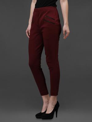 wine Cotton Knitted Jegging - 1008691 - Standard Image - 2