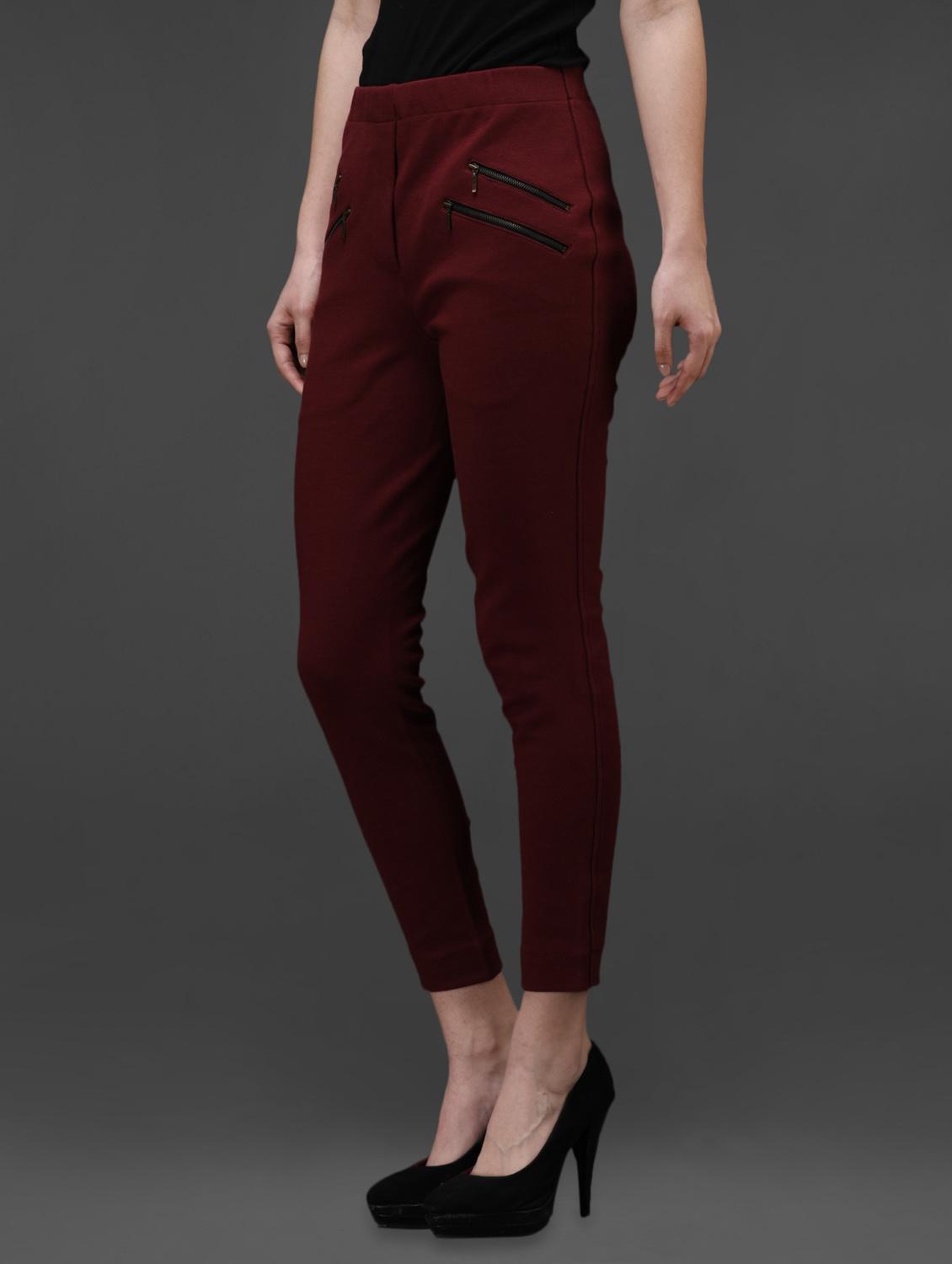 wine Cotton Knitted Jegging - 1008691 - Zoom Image - 2