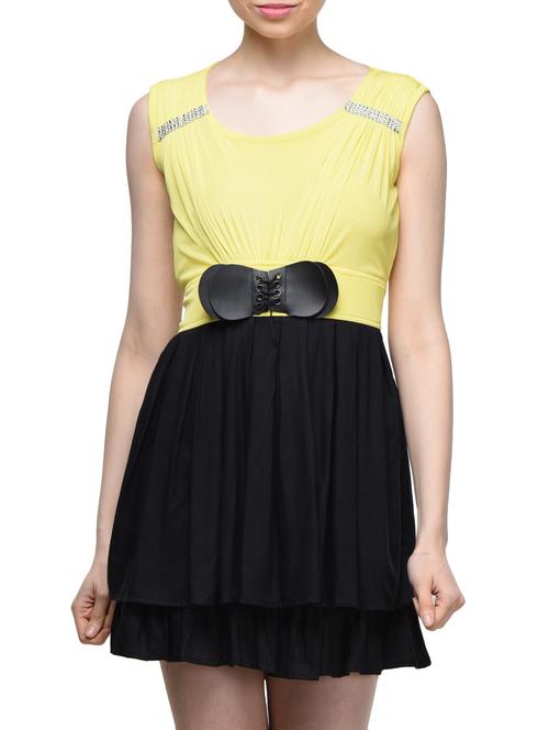 Color Block Round Neck Casual Dress - London Off