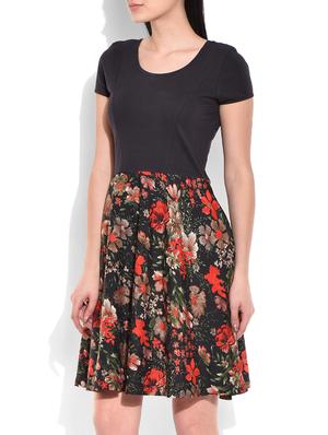 black poly crepe dress - 10123155 - Standard Image - 2