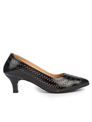 black leatherette slip on pumps - 10124218 - Standard Image - 2