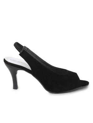 black leatherette back strap sandals - 10124248 - Standard Image - 2