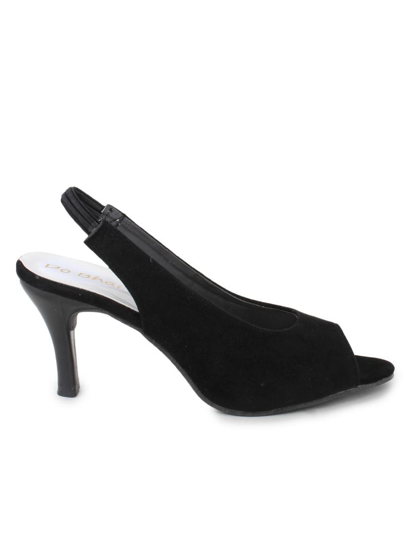 black leatherette back strap sandals - 10124248 - Zoom Image - 2