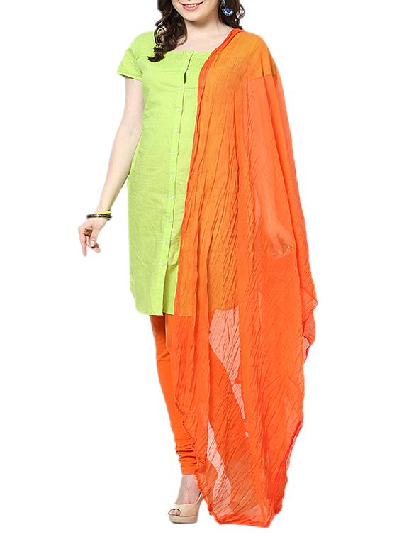 Dark Orange Chiffon Plain Dupatta - By