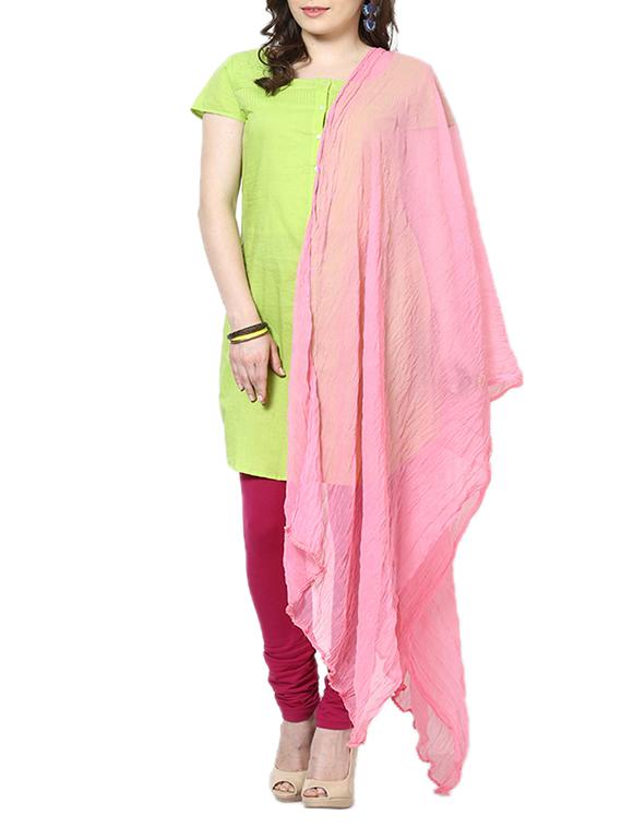 Baby Pink Chiffon Plain Dupatta - By