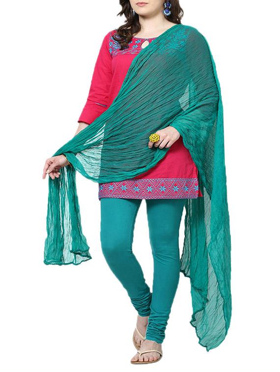 Rama Green Chiffon Plain Dupatta - By