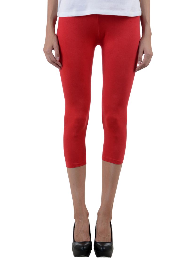 red,black lycra capris - 10156285 - Zoom Image - 2