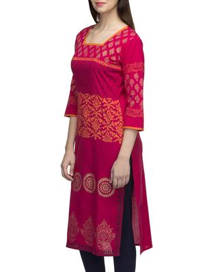 babaji style pink cotton kurta - 10157386 - Standard Image - 2