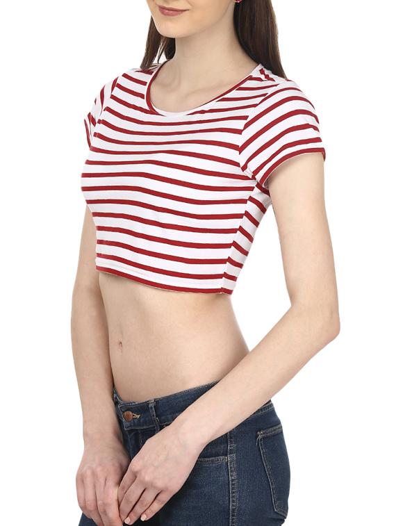 red cotton crop top - 10164994 - Zoom Image - 2