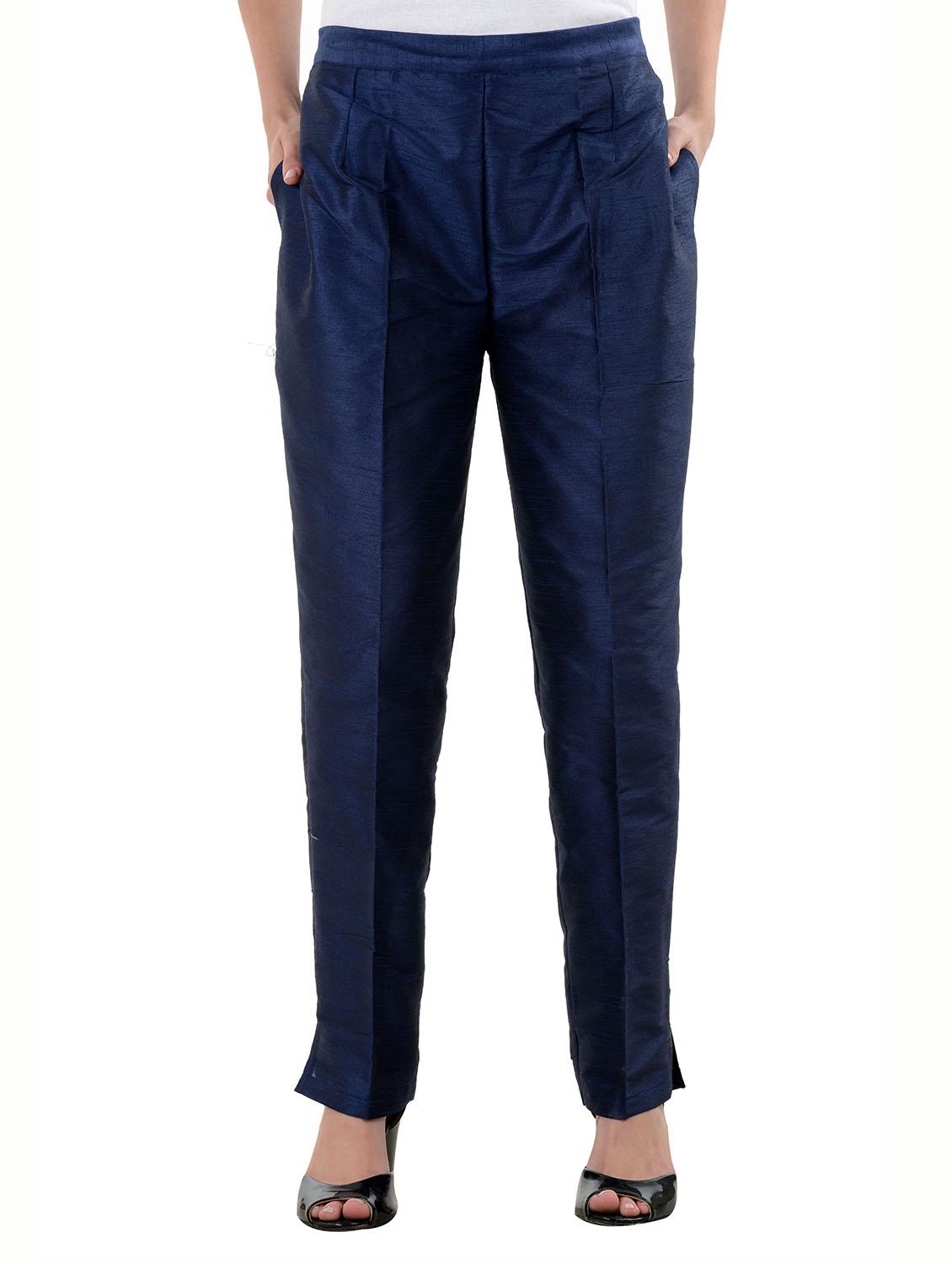 pink,royalblue,navyblue silk trousers - 10165993 - Zoom Image - 8