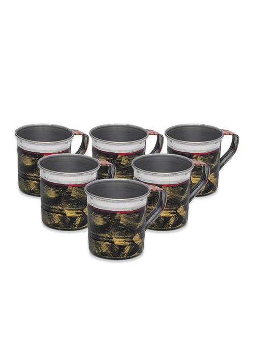 black painted tea cup set (6pcs) - 1017031 - Standard Image - 1