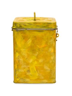 yellow handpainted stainless steel cookie container - 1017053 - Standard Image - 5