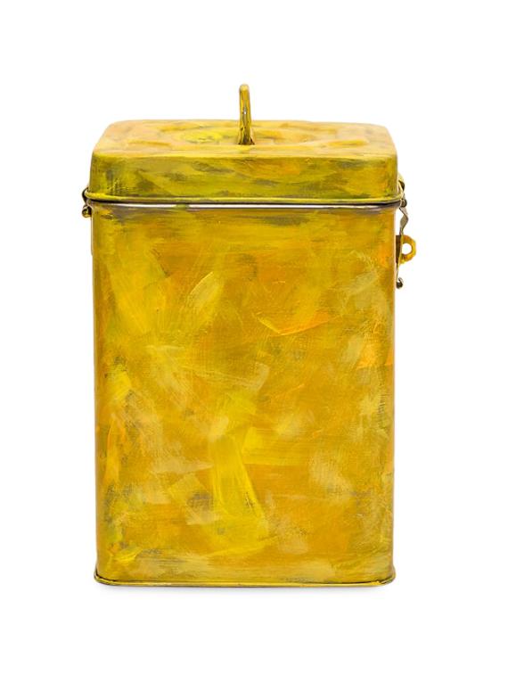 yellow handpainted stainless steel cookie container - 1017053 - Zoom Image - 5