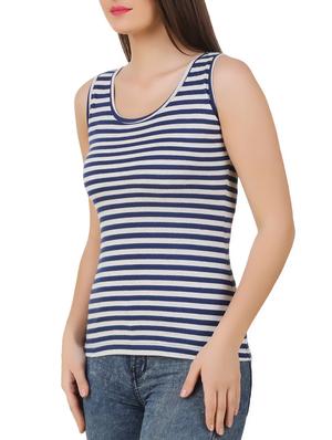 blue cotton blend top - 10193751 - Standard Image - 2