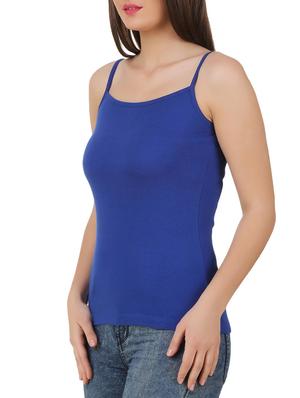 blue cotton blend top - 10193809 - Standard Image - 2