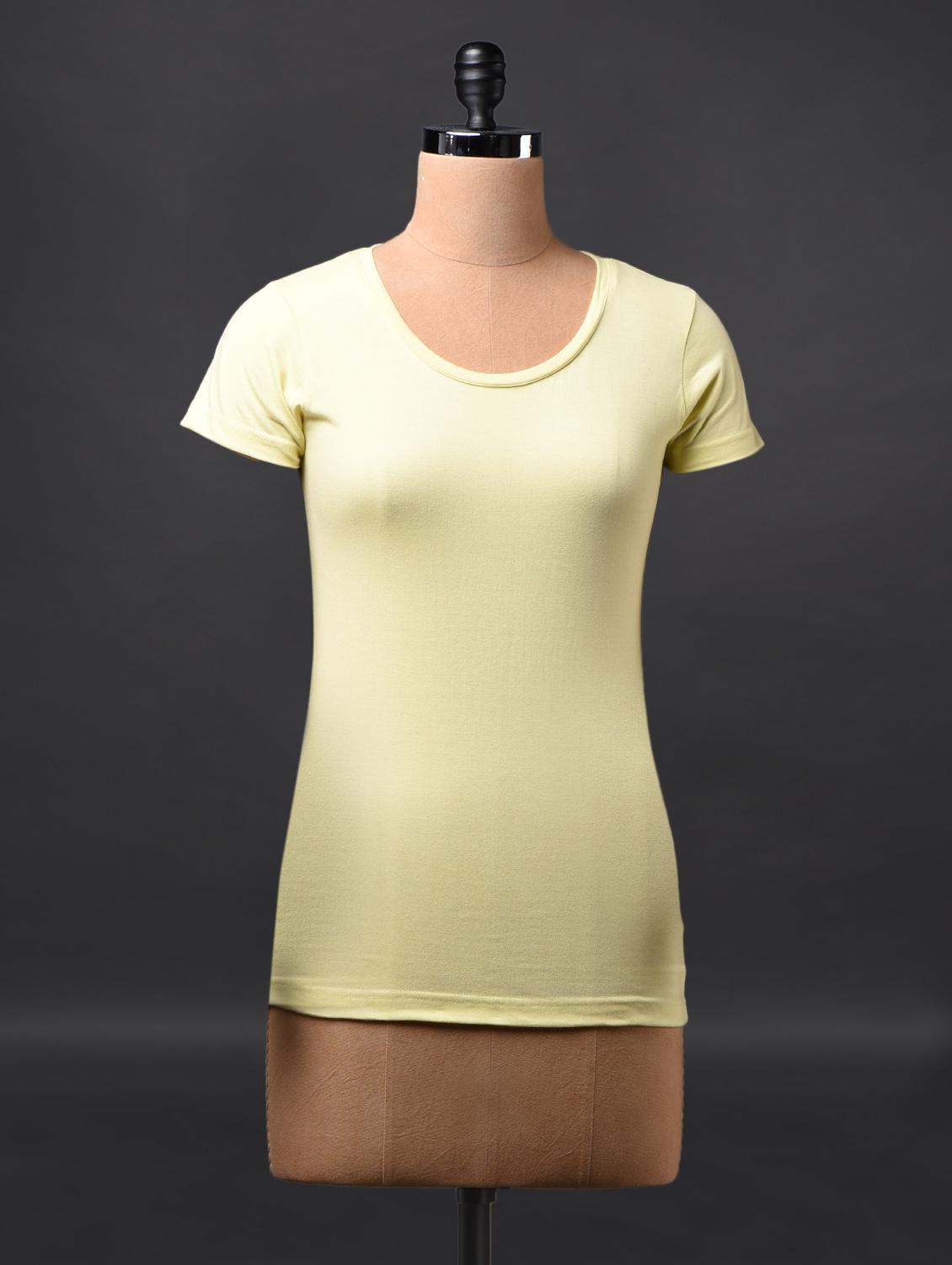 Yellow Short Sleeve Cotton Tees - Fashionexpo