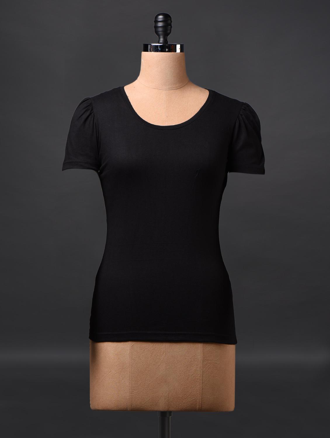 Black Short Sleeve Cotton Tees - Fashionexpo