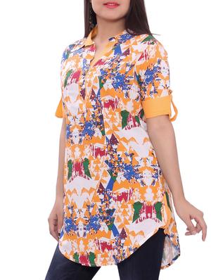 orange cotton kurta - 10236025 - Standard Image - 2