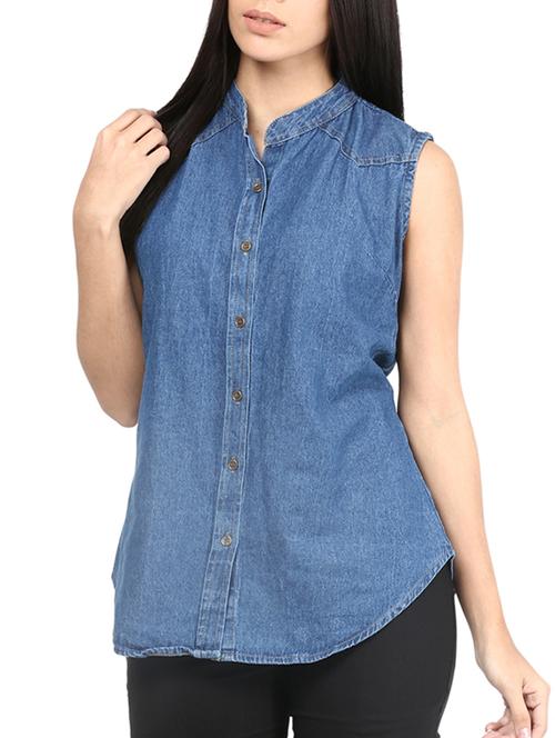 blue denim regular shirt - 10237088 - Standard Image - 1