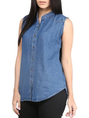 blue denim regular shirt - 10237088 - Standard Image - 2
