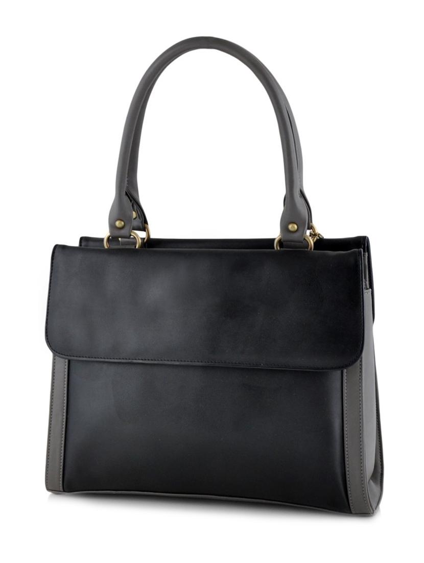 black leatherette handbag - 10237224 - Zoom Image - 2