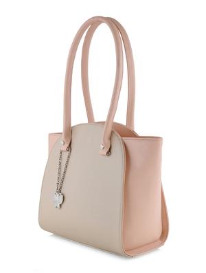 cream leatherette (pu) regular handbag - 10237233 - Standard Image - 5