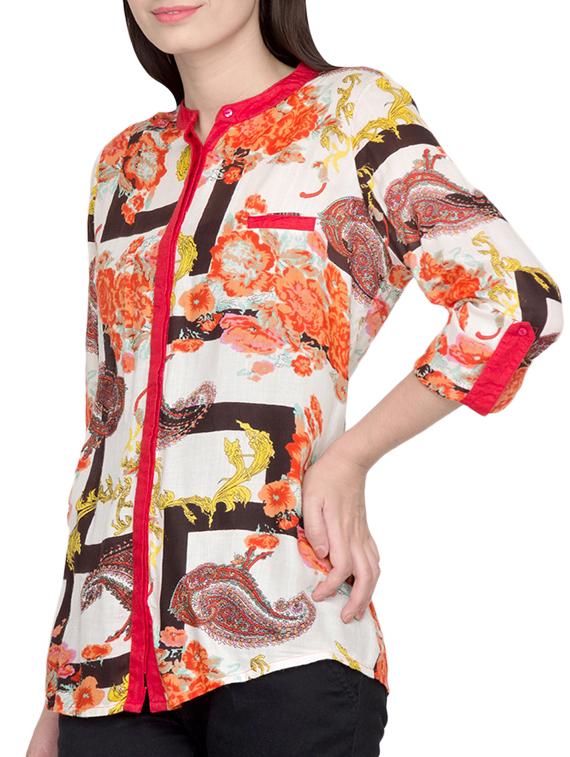 multicolor polyester blend shirt - 1026203 - Zoom Image - 2