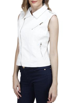 white leatherette jacket - 10266337 - Standard Image - 2